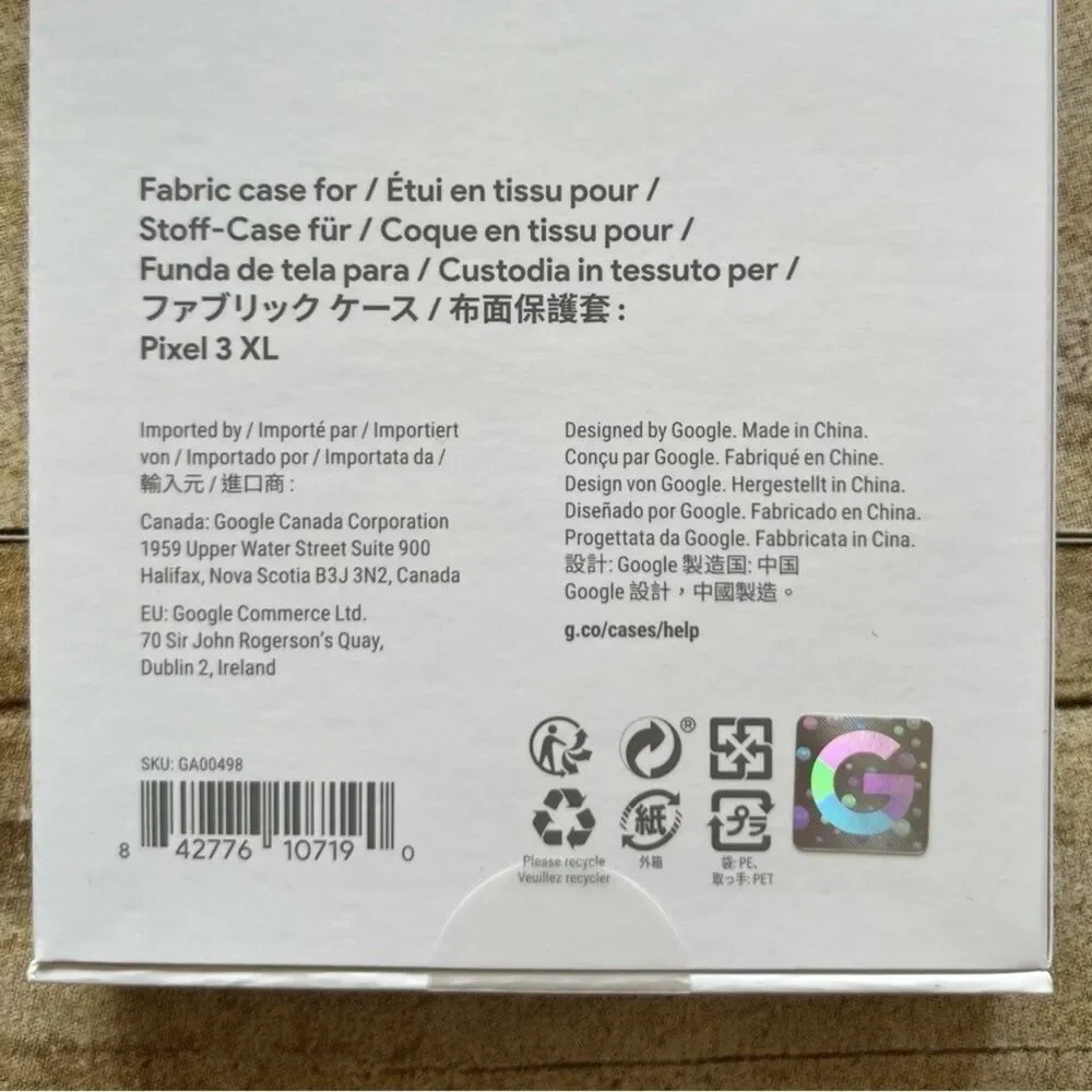 Google‎ Pixel 3 XL Fabric Case Carbon Gray GA00498 Official Protective Cover